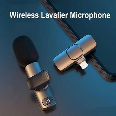 Microfone De Lapela Condensador Sem Fio Celular Ios Gravacao Live 20m Iphone Ipad Lightning Profissional
