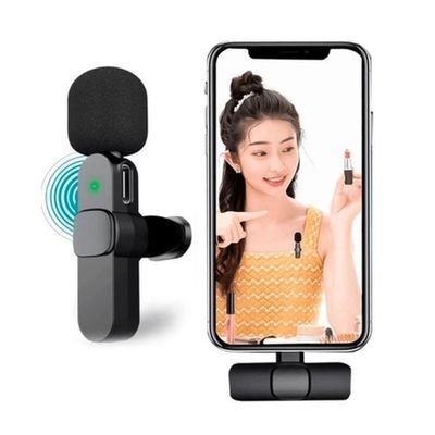 Microfone De Lapela Condensador Sem Fio Celular Ios Gravacao Live 20m Iphone Ipad Lightning Profissional