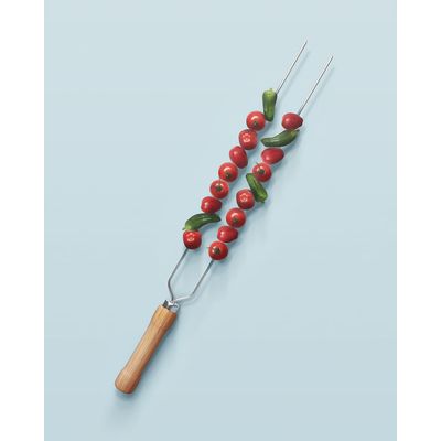 Espeto Fino Duplo para Churrasco 75cm