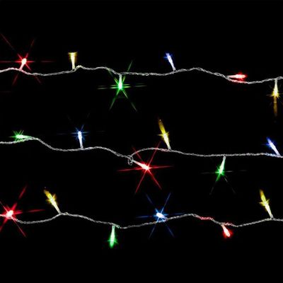Cordão Com 100 Lampadas De Led Formato Pequena Gota 10 Metros Fio Crystal Colorido