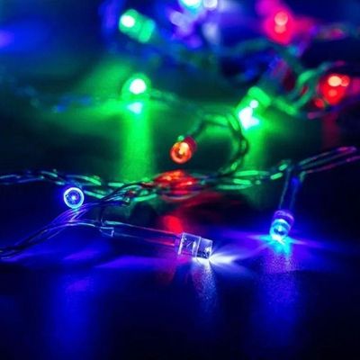 Cordão Com 100 Lampadas De Led Formato Pequena Gota 10 Metros Fio Crystal Colorido