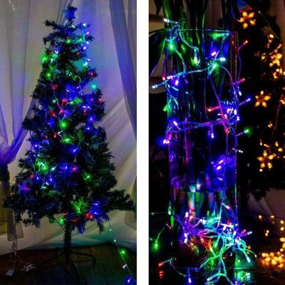 Cordão Com 100 Lampadas De Led Formato Pequena Gota 10 Metros Fio Crystal Colorido