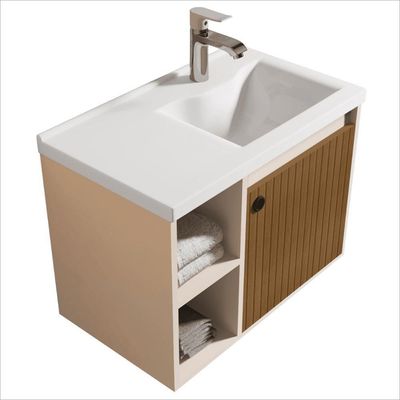 Conjunto Gabinete Com Espelheira E Cuba Para Banheiro Éden Perola Ripado