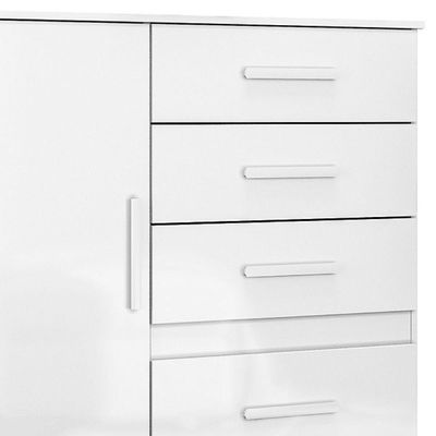 Comoda Venus 4 Gavetas 1 Porta Com Pes 98 Cm Branco Flex Moval Branco Flex
