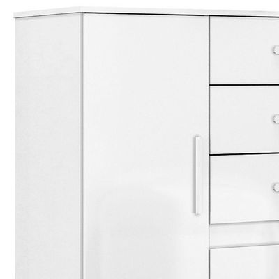 Comoda Venus 4 Gavetas 1 Porta Com Pes 98 Cm Branco Flex Moval Branco Flex