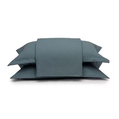 Colcha Queen 3 Peças Algodão Piquet Favo Dohler Azul