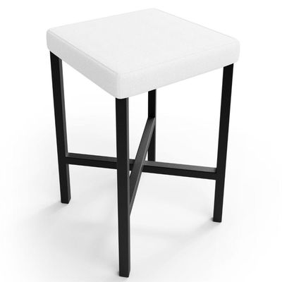 Kit 03 Banquetas Baixa Bar Cozinha Sala De Jantar Preto Stella L02 Facto Branco - Lyam Decor
