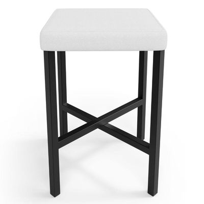 Kit 03 Banquetas Baixa Bar Cozinha Sala De Jantar Preto Stella L02 Facto Branco - Lyam Decor