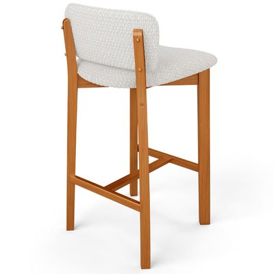 Banqueta Alta Para Cozinha Sala de Jantar Bar Dara L02 Bouclê Cru - Lyam Decor