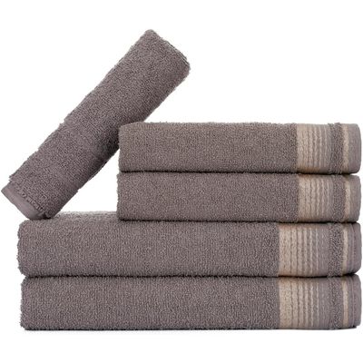 Jogo de Toalhas Luxury Soft Beka 360 g/m² 2 Banho + 2 Rosto + 1 Piso Luxo Cinza