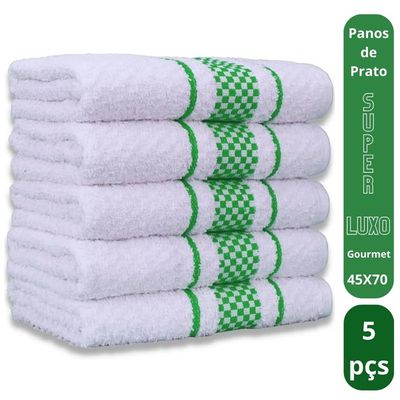 Kit 5 Pano de Prato Super Luxo Atoalhado Premium Gourmet Beka - Verde