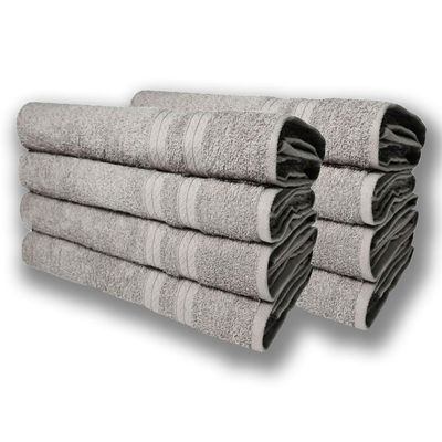 Kit 8 Toalhas de Banho Itália Soft 100% Algodão 430g/m 80x150cm - Cinza