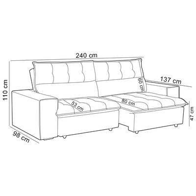 Sofá Retrátil Reclinável Para Sala 3 Lugares 240cm Neruda F04 Veludo Marrom Claro - Lyam Decor