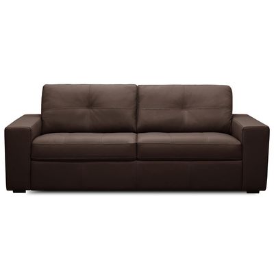 Sofá 3 Lugares Para Sala de Estar Living 235cm Vienne L06 Couro Marrom Café - Lyam Decor