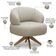 Kit 02 Poltronas Decorativas Giratória Orgânica Sala Living Zadok L06 Couro Cinza Claro - Lyam Decor