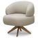 Kit 02 Poltronas Decorativas Giratória Orgânica Sala Living Zadok L06 Couro Cinza Claro - Lyam Decor