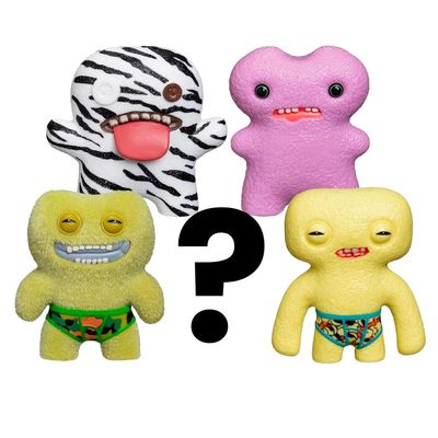 Kit com 5 Mini Bonecos Fuggler 6cm Zebra, Rosa, Verde e Amarelo