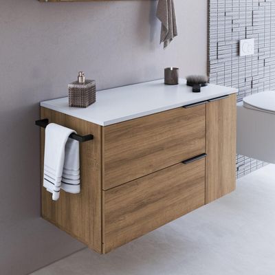 Gabinete Para Banheiro 02 Portas 01 Gaveta 80cm Mel Branco Proddy Mel