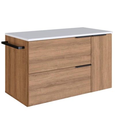 Gabinete Para Banheiro 02 Portas 01 Gaveta 80cm Mel Branco Proddy Mel