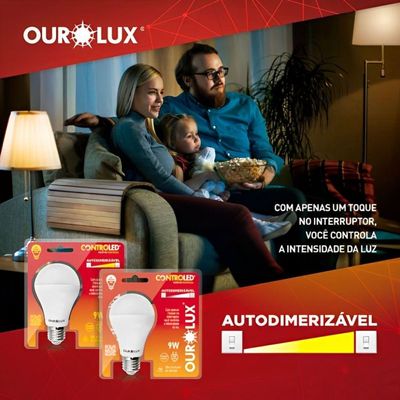 Lâmpada Controled Autodimerizável 9 Watts Bivolt 2700k - 20505 - Ourolux