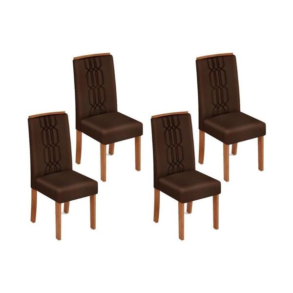 Cadeira Sala De Jantar Zoe Kit 4 Un Cedro-suede Moca - Dj Móveis Cadeira Sala De Jantar Zoe Kit 4 Un Cedro-suede Moca - Dj Móveis