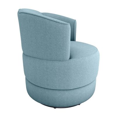 Poltrona Giratória Para Descanço Com Base De Metal Marselha Matrix Boucle Azul