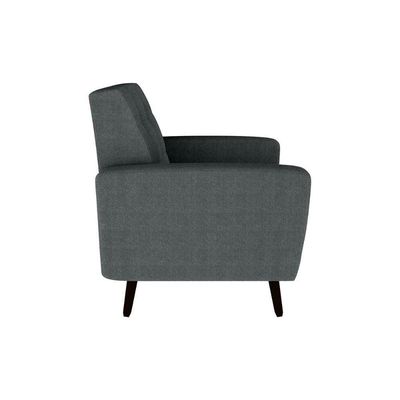 Poltrona Para Descanço Com Pés De Madeira Livia Matrix Boucle Cinza