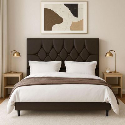 Cabeceira Estofada Solteiro 90 Cm Laís Com Frame Suede Marrom