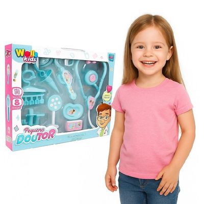 Kit Medico Infantil Doutor Enfermagem Completo 10 Peças Brinquedo Estilo Profissional