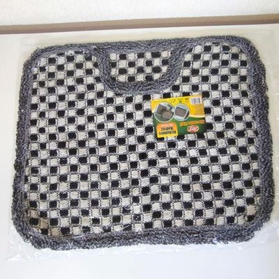 Kit 3 Peças De Tapete Banheiro Algodão 100% Tamanho 50x40cm Para Piso Chão Estampado E Liso Preto Liso