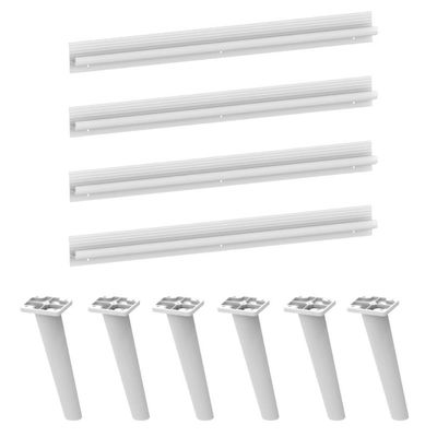 Kit 4 Puxadores Com 6 Pés Palito Retrô Para Balcão Cozinha 150cm Veneza Multimóveis Mp2312 Branco Branco
