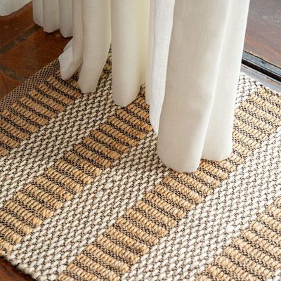 Tapete Copa E Cia Sense Nature Aisha Natural Com Listras - 60 X 180 Cm