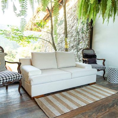 Tapete Copa E Cia Sense Nature Aisha Natural Com Listras - 60 X 180 Cm
