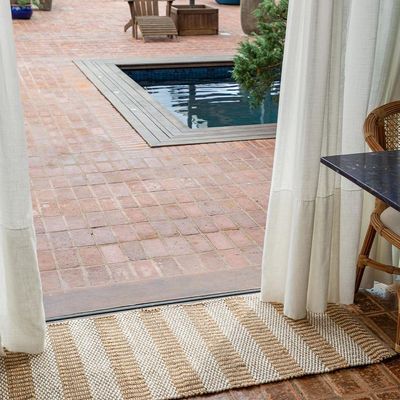 Tapete Copa E Cia Sense Nature Aisha Natural Com Listras - 60 X 180 Cm