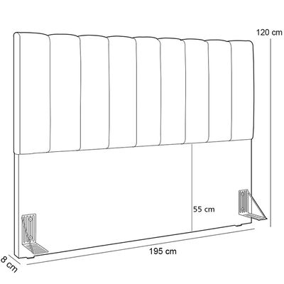 Cabeceira Cama Box Casal King 195 cm Dália W01 Suede Rosê - Lyam Decor