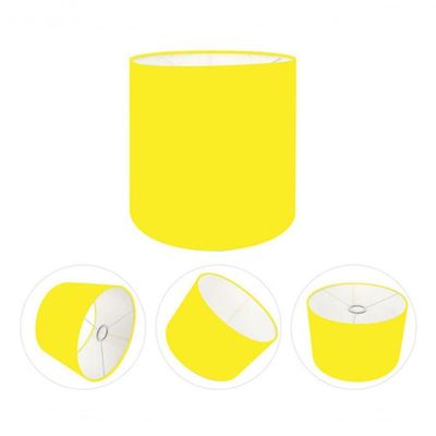 Cúpula Abajur E Luminária Cilíndrica Vivare Cp-7005 ø18x18cm - Bocal Nacional Amarelo