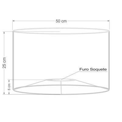 Cúpula Abajur Cilíndrica Cp-7024 ø50x25cm Bordô