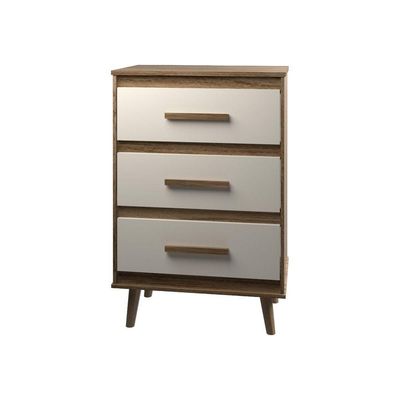 Cômoda Maya 3 Gavetas Com Puxadores E Pés Retro Design Moderno Quarto Savana Mobília Decor