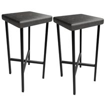 Kit 02 Banquetas Alta Bar Cozinha Sala De Jantar Preto Stella L02 Couríssimo Preto - Lyam Decor
