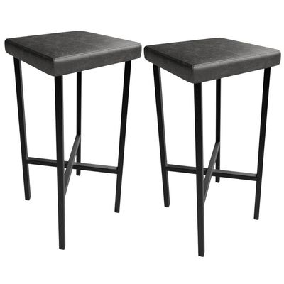 Kit 02 Banquetas Alta Bar Cozinha Sala De Jantar Preto Stella L02 Couríssimo Preto - Lyam Decor