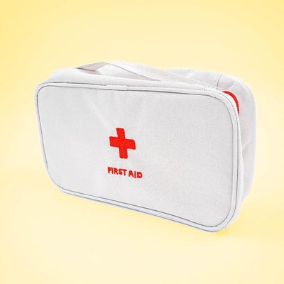 Primeiros Socorros Bolsa Organizador Emergencia Porta Medicamentos Cinza