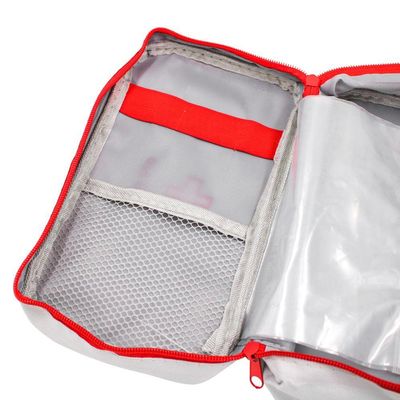 Primeiros Socorros Bolsa Organizador Emergencia Porta Medicamentos Cinza