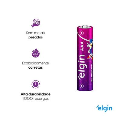 Pilha Recarregável AAA Palito 900mah Blister Com 4 Unidades