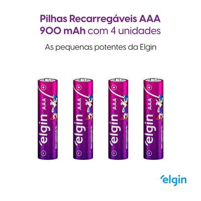 Pilha Recarregável AAA Palito 900mah Blister Com 4 Unidades
