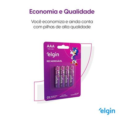 Pilha Recarregável AAA Palito 900mah Blister Com 4 Unidades