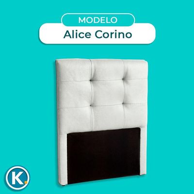 Cabeceira Estofada Solteiro Alice Nature Material Sintético Branco 88x136