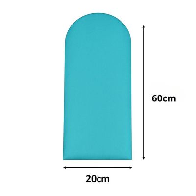Cabeceira Design Nuvem 20x60cm King Size 10 Placas Em Suede Azul Bebe