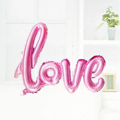 Balão Metalizado Enfeite Romântico Inflável Frase Celebração Decoração Festa Dia Dos Namorados Romântico Rosa