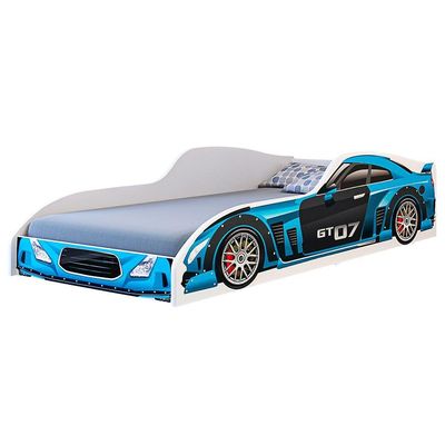 Cama Carro Gt Juvenil MDF Seguro Para Crianças Azul