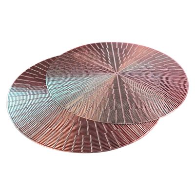 Jogo Americano 2 Peças Mesa Posta Mesa Redondo Linha Luxo Tamanho Grande Modelo Egípcio em PVC Prata